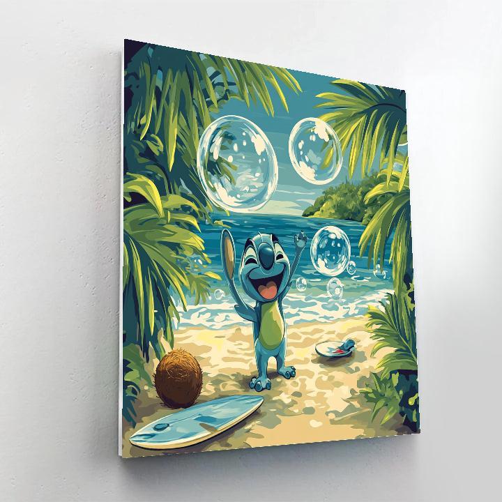 Stitch Tropical Bubble Surf Day paint by number
