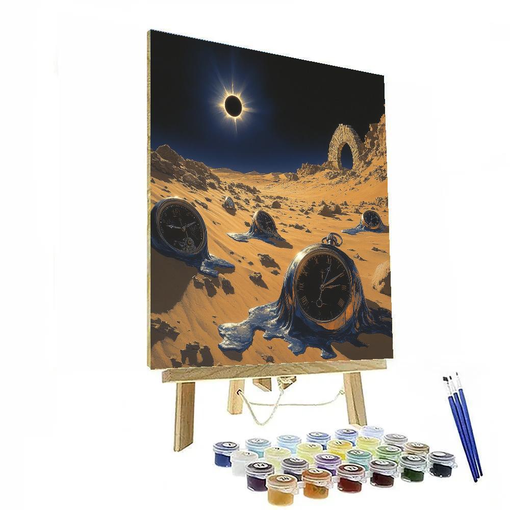 Salvador Dali Inspired Desert Clockwork Eclipse DIY paint by numbers