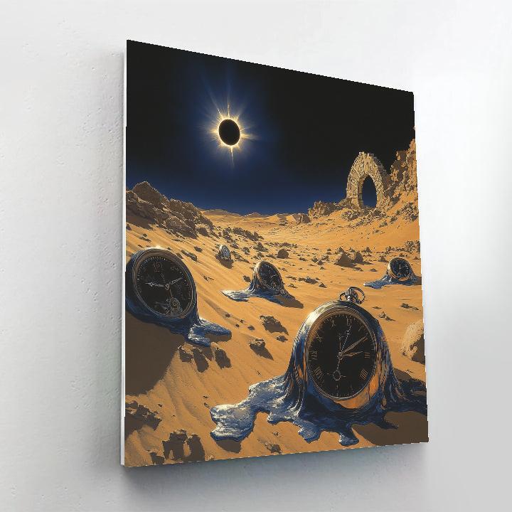 Salvador Dali Inspired Desert Clockwork Eclipse DIY paint by numbers