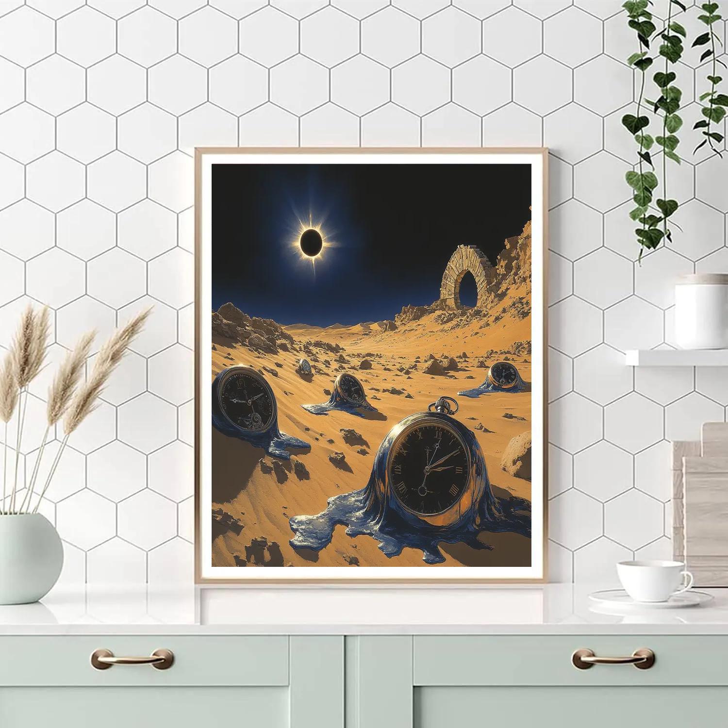 Salvador Dali Inspired Desert Clockwork Eclipse DIY paint by numbers