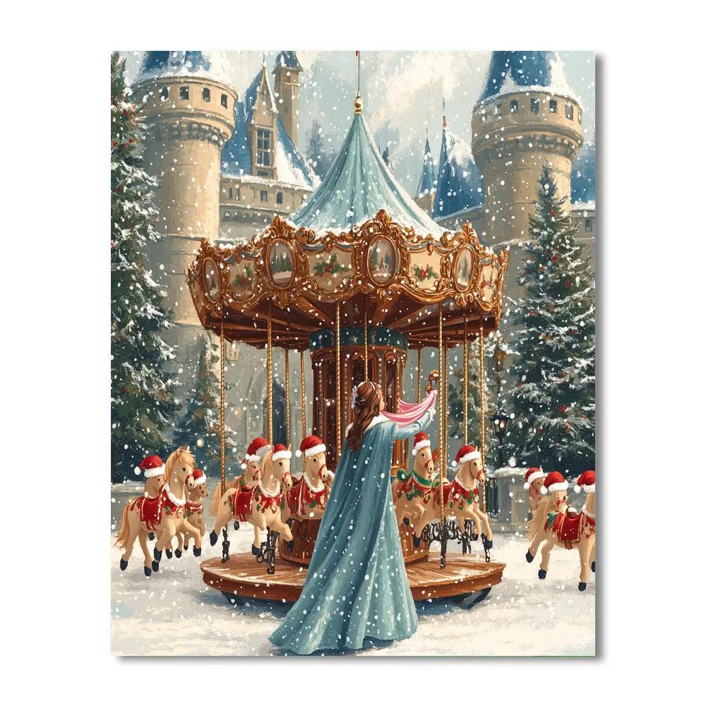 Toy Workshop Carousel At Aurora Castle Number painting