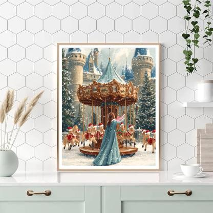 Toy Workshop Carousel At Aurora Castle Number painting