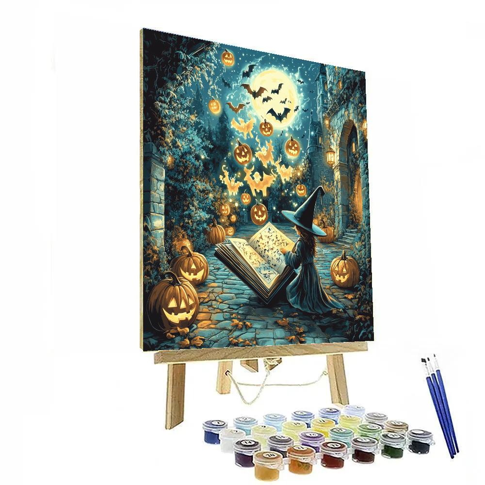 Starlit Spellbook Parade In The Castle Courtyard paint by number