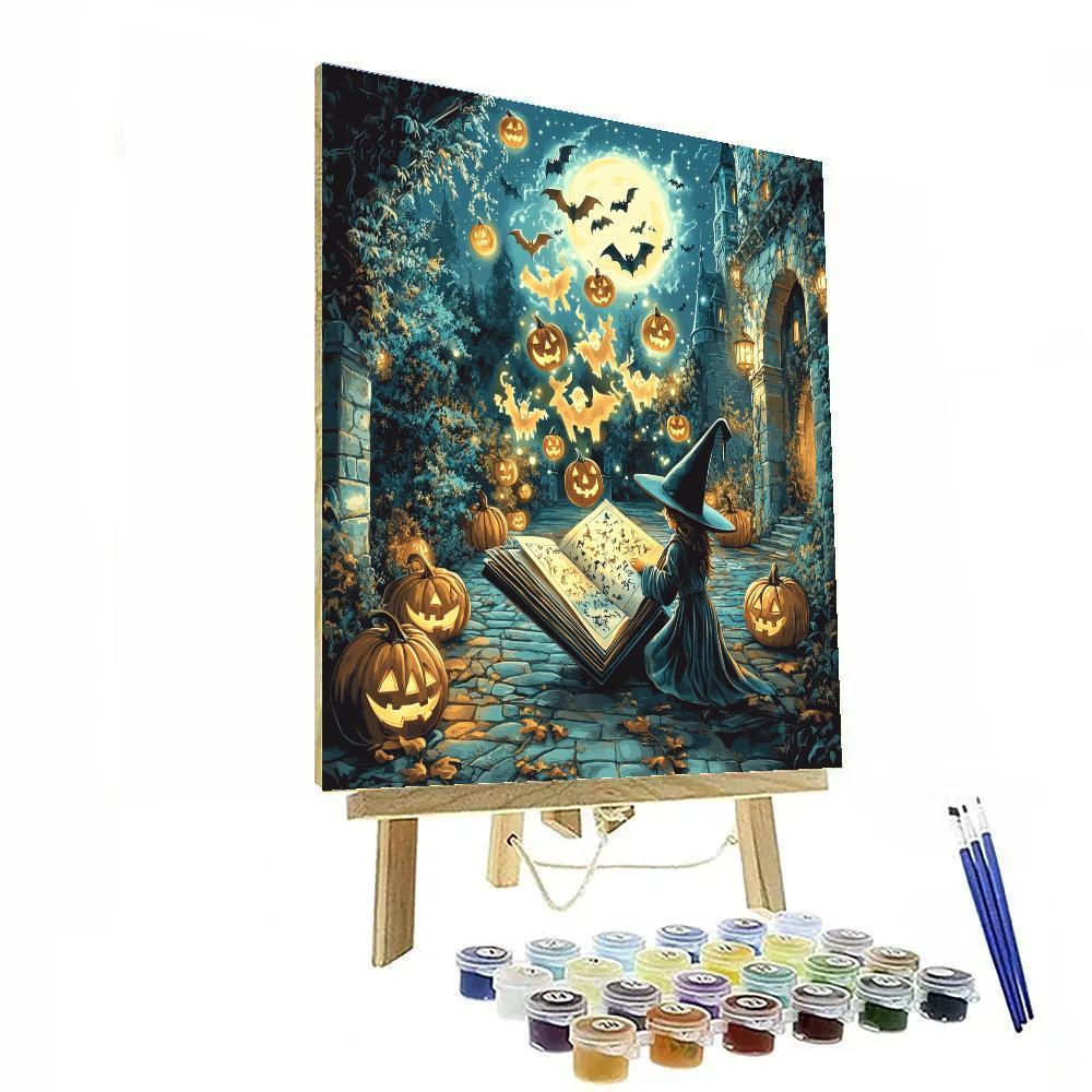 Starlit Spellbook Parade In The Castle Courtyard paint by number