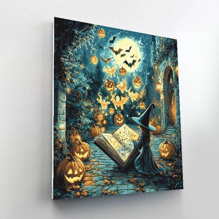 Starlit Spellbook Parade In The Castle Courtyard paint by number