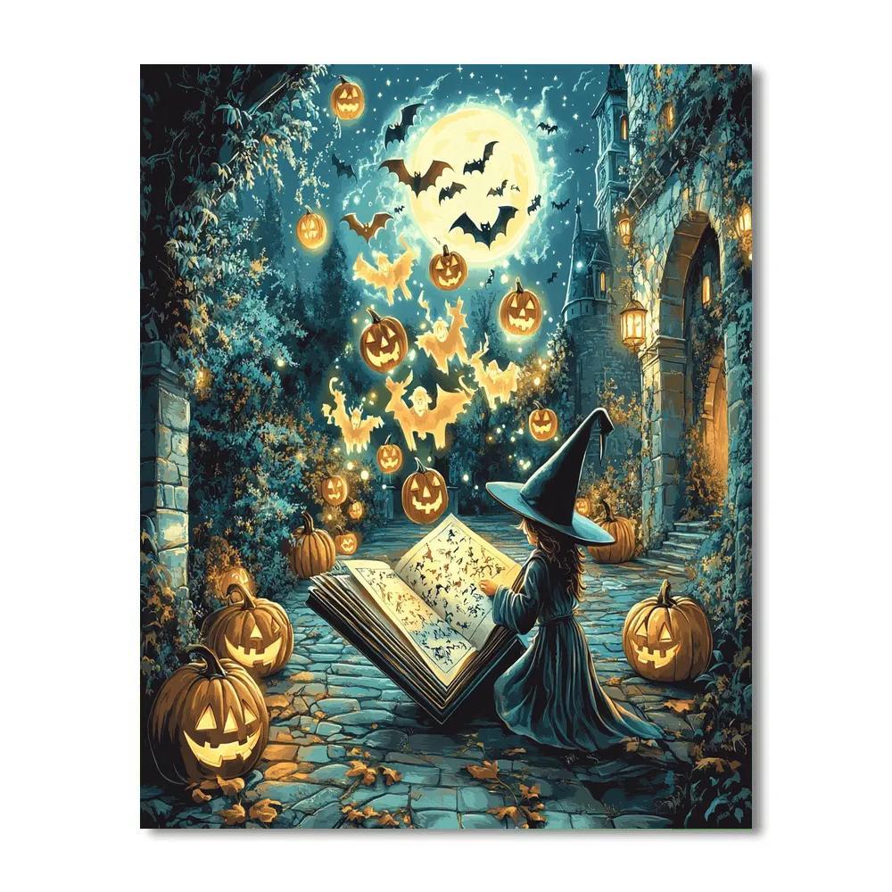 Starlit Spellbook Parade In The Castle Courtyard paint by number