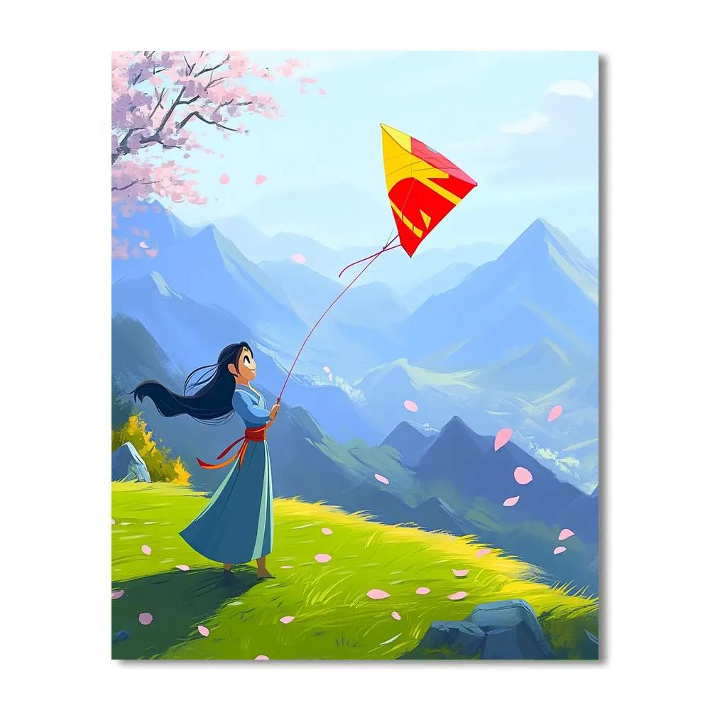 Mulan Mountain Kite Training Paint by numbers art