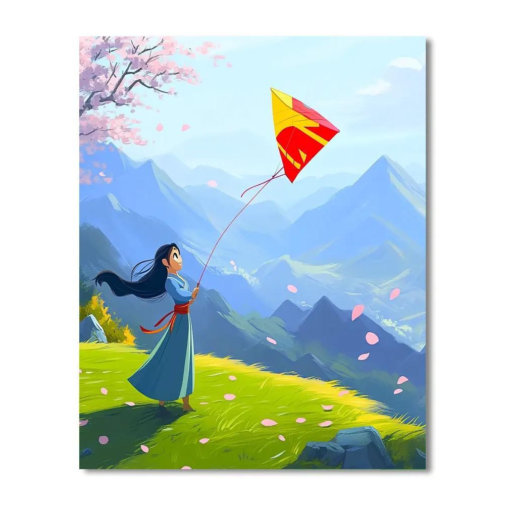 Mulan Mountain Kite Training Paint by numbers art