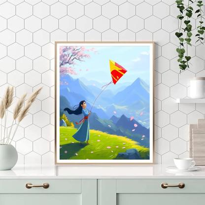 Mulan Mountain Kite Training Paint by numbers art