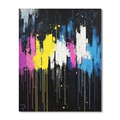 Jackson Pollock Inspired Citylights Rain Pattern Paint by numbers art