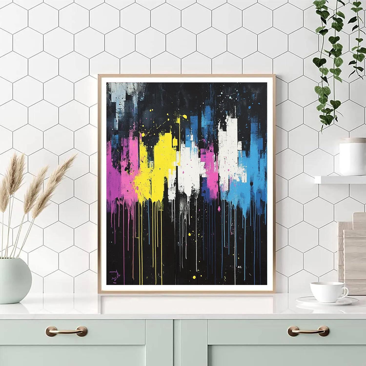 Jackson Pollock Inspired Citylights Rain Pattern Paint by numbers art