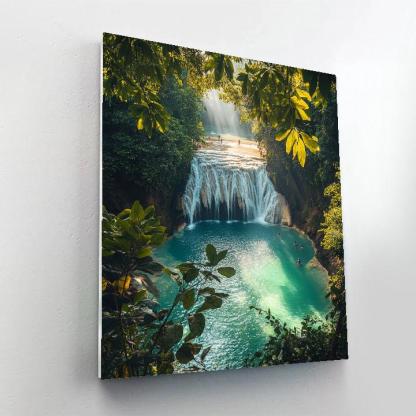 Erawan Waterfall Pools In Erawan National Park Kanchanaburi Thailand painting number kit