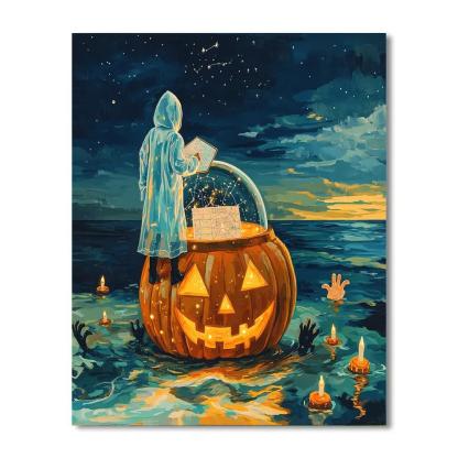 Pumpkin Observatory Of Spooky Tides Paint by numbers art