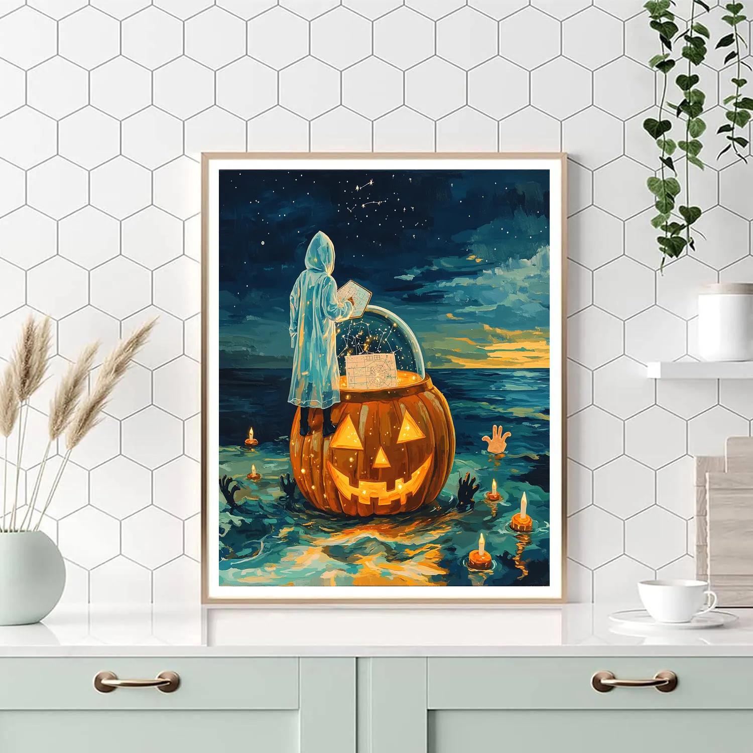 Pumpkin Observatory Of Spooky Tides Paint by numbers art