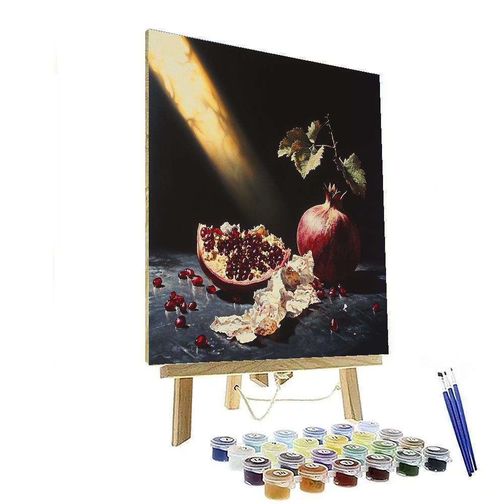Caravaggio Inspired Eclipse Lit Pomegranate Rind Paint by numbers art