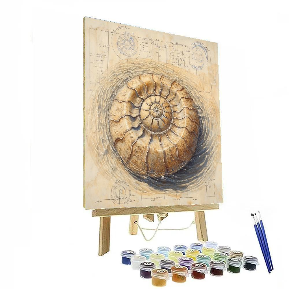 Leonardo Da Vinci Inspired Fossil Spiral And Tidal Eddies DIY paint by numbers
