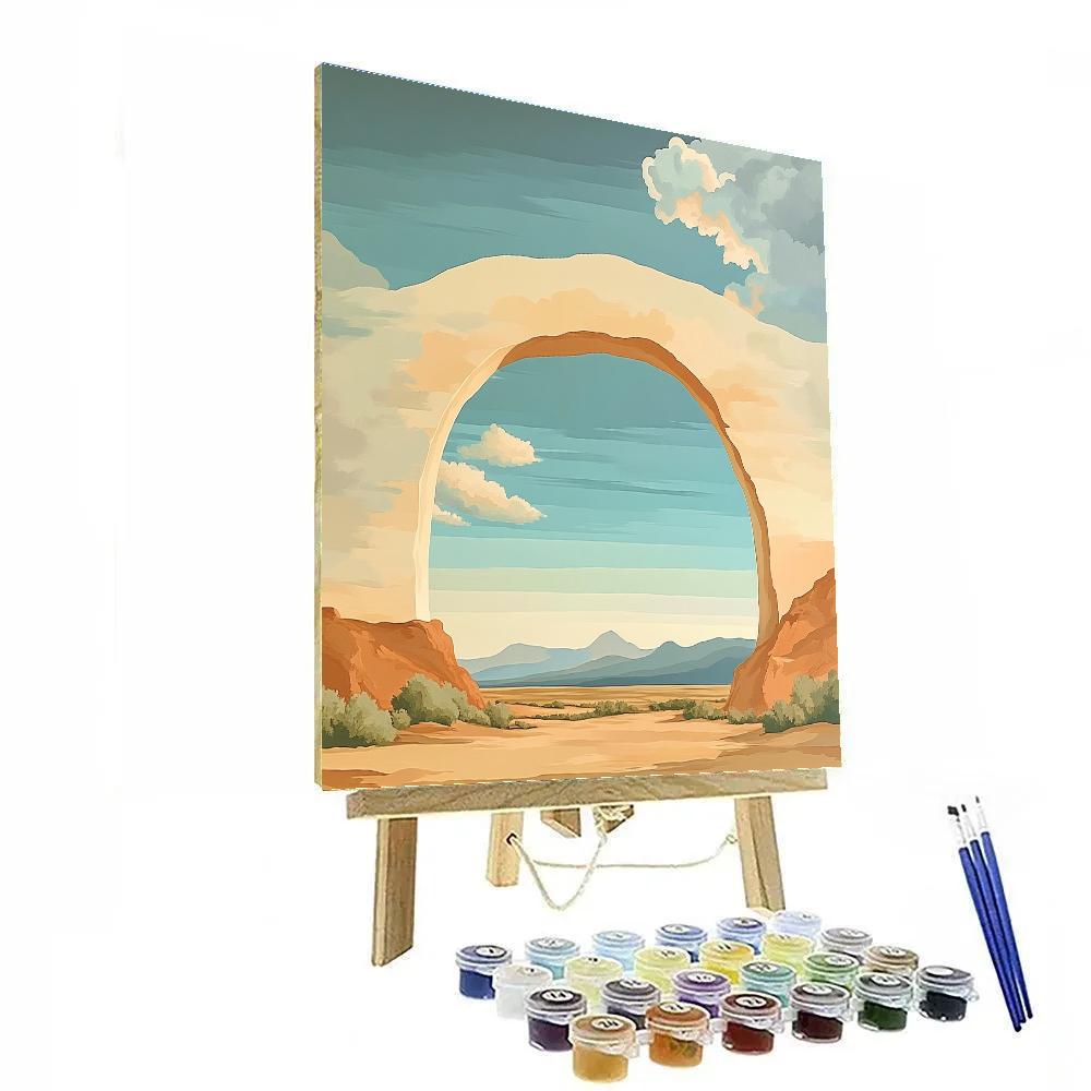 Georgia O’Keeffe Inspired Sunlit Bone And Cerulean Sky Arc painting number kit