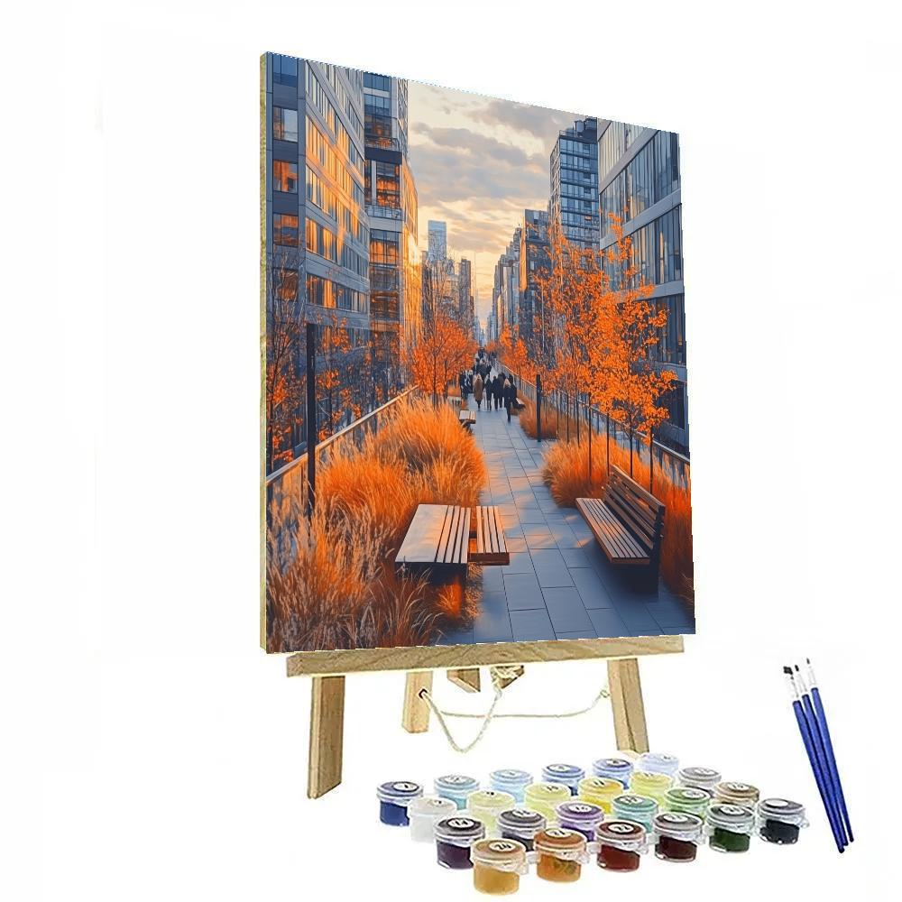 Autumn Glow At The High Line Park New York City United States DIY paint by numbers