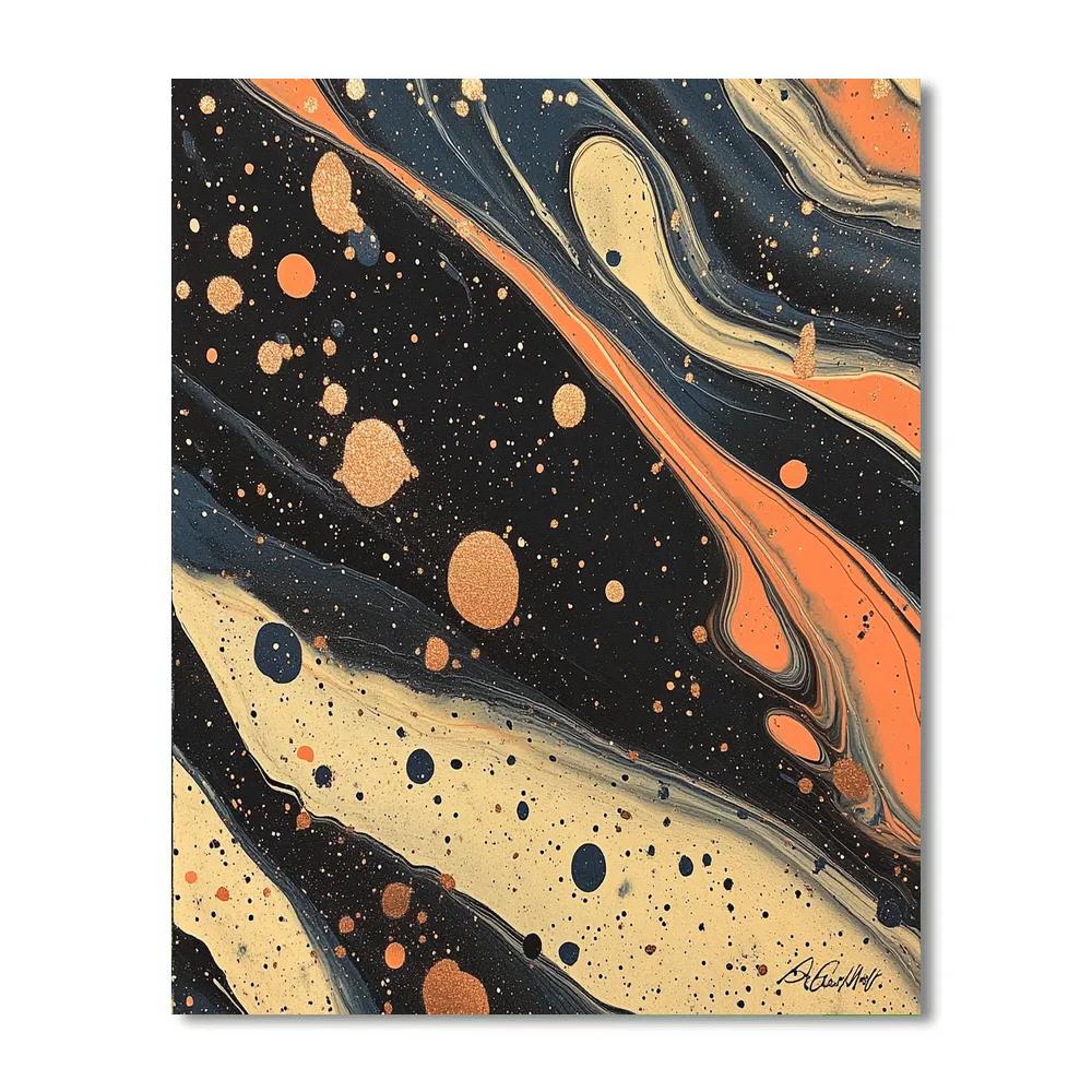 Jackson Pollock Inspired Tidal Nebula Undertow DIY paint by numbers