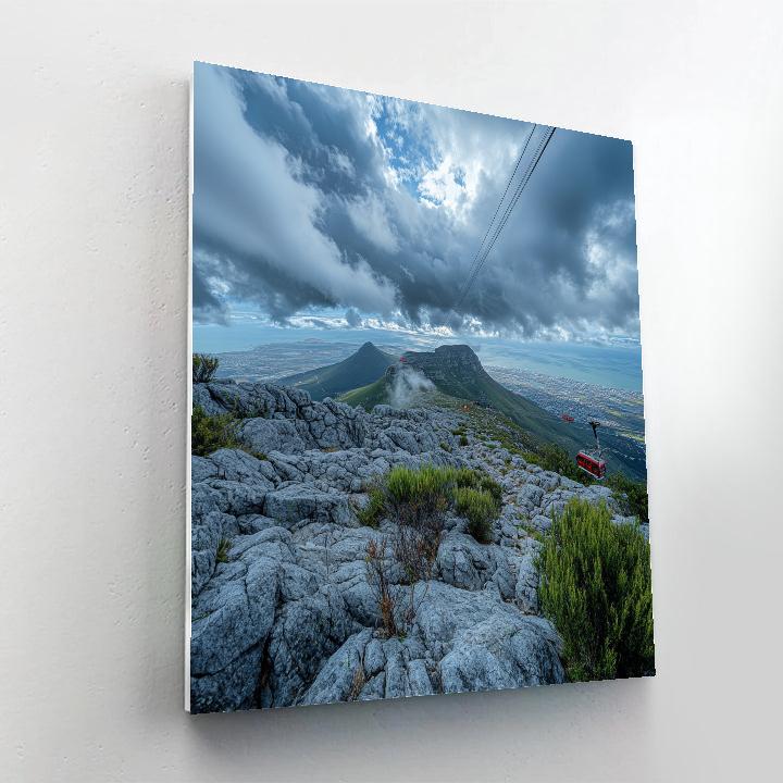 Windy Afternoon At Table Mountain Cableway Station Cape Town South Africa painting number kit