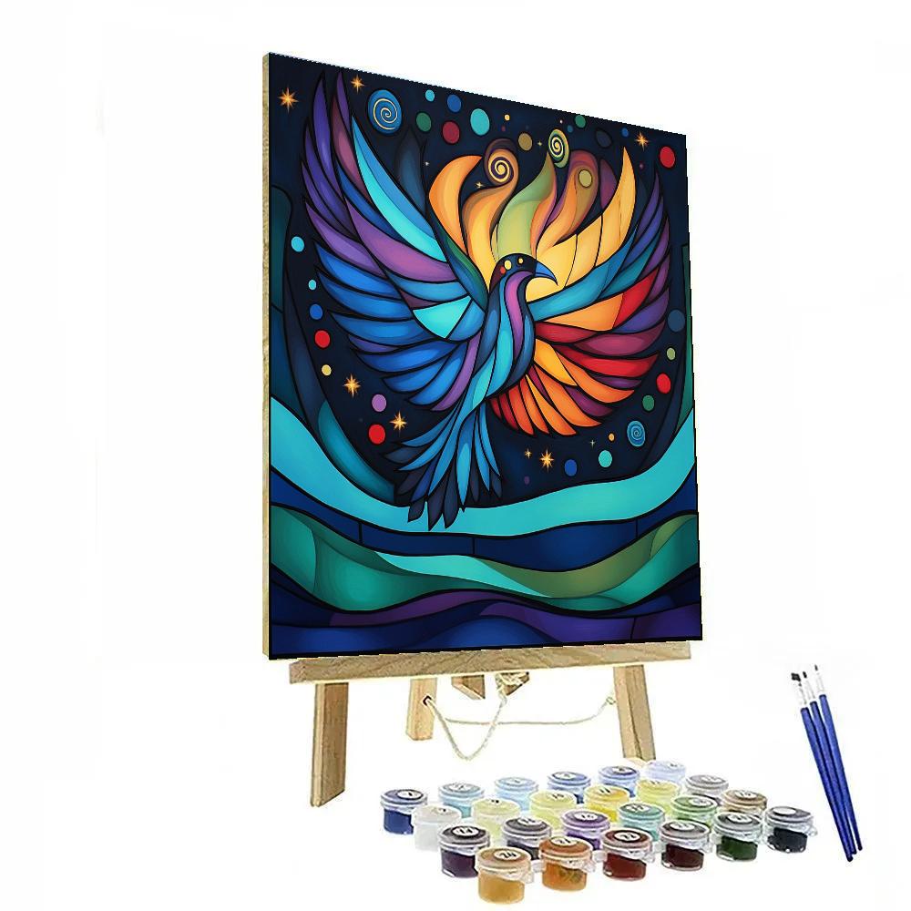 Norval Morrisseau Inspired Thunderbird Of The Aurora Currents Paint by numbers kits