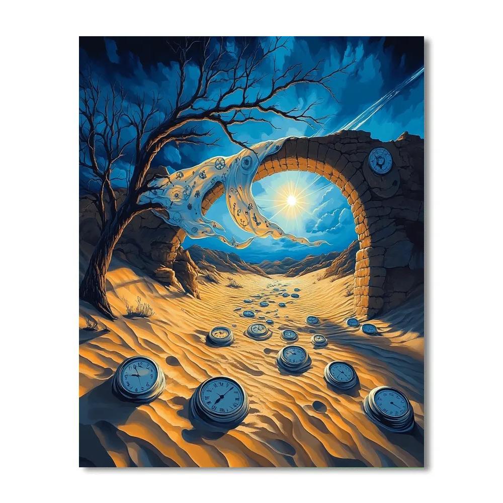 Salvador Dali Inspired Desert Timepieces And Comets paint by number