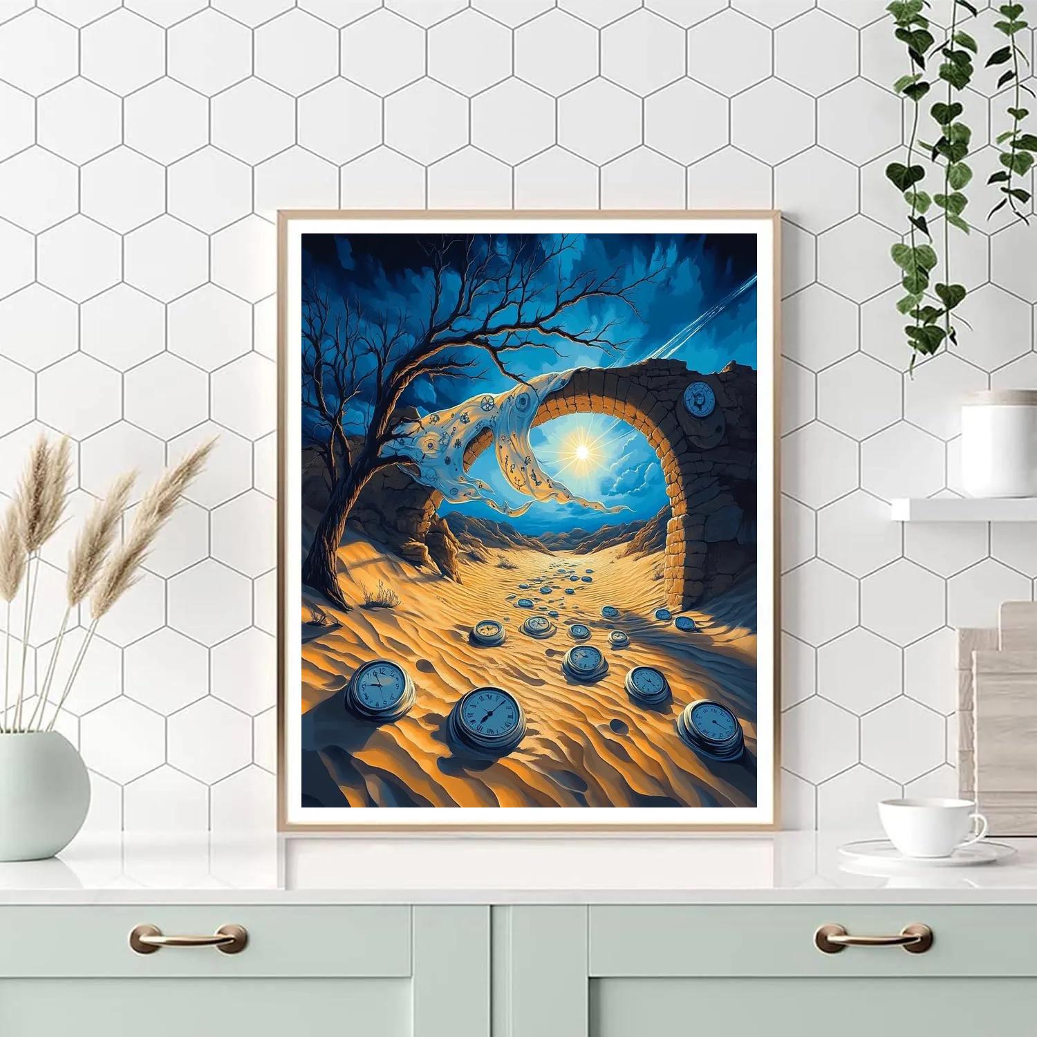 Salvador Dali Inspired Desert Timepieces And Comets paint by number