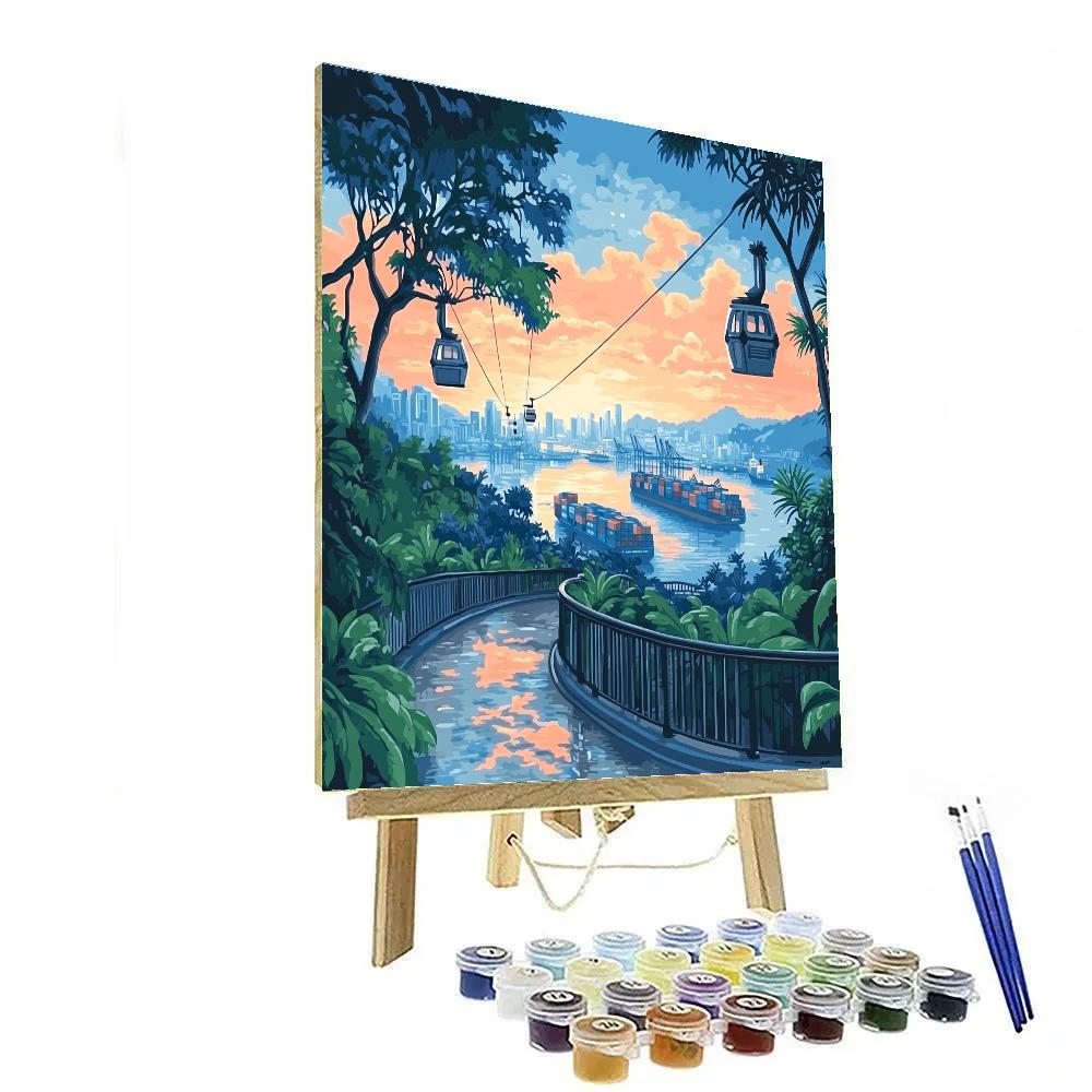 Sunrise Panorama From Mount Faber Park Singapore Painting by numbers kit