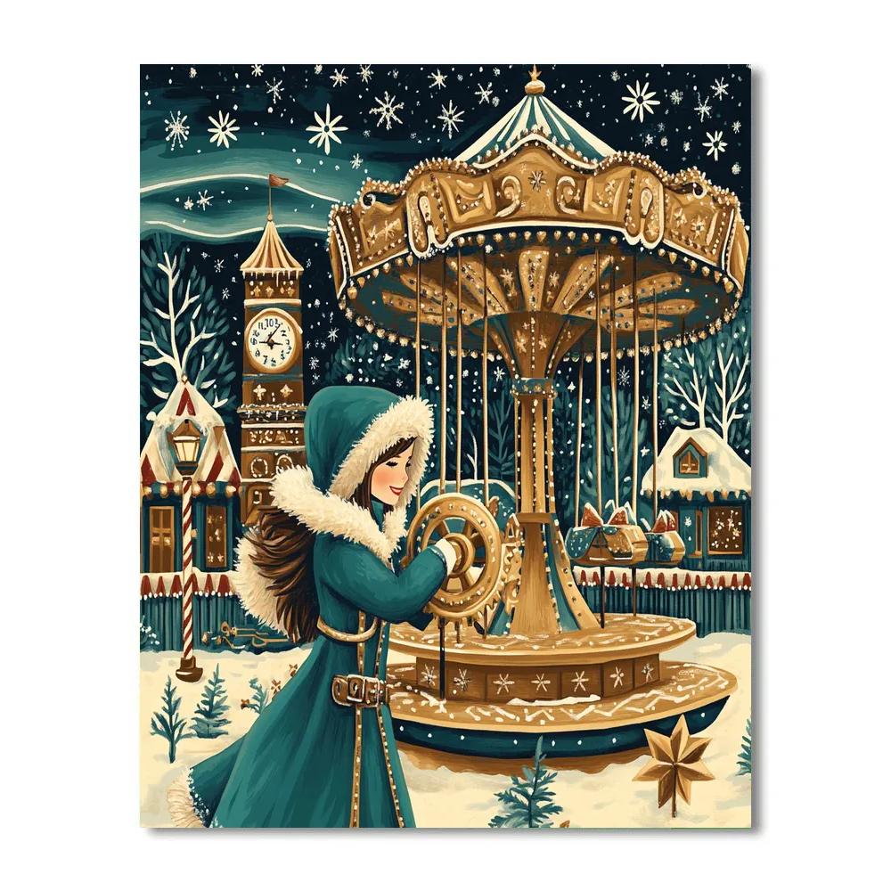 Carousel Of Snowy Wishes Numbered painting kits