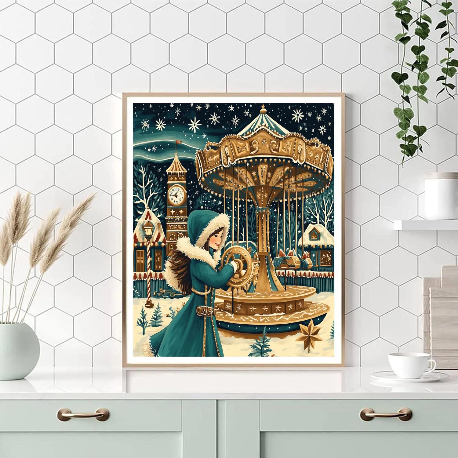 Carousel Of Snowy Wishes Numbered painting kits