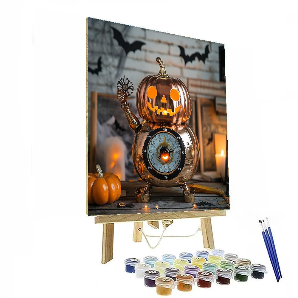 Pumpkin Clockwork With Haunted Dial paint by color