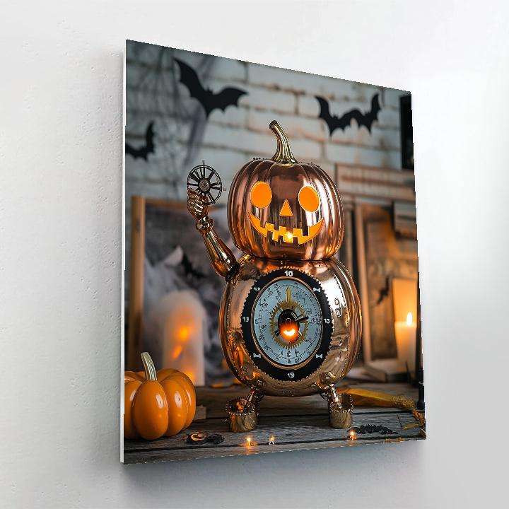 Pumpkin Clockwork With Haunted Dial paint by color