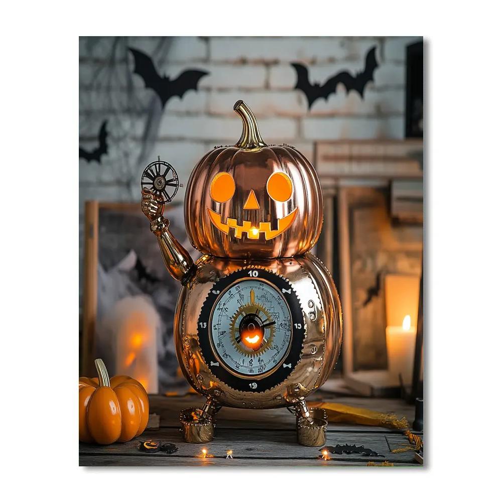 Pumpkin Clockwork With Haunted Dial paint by color