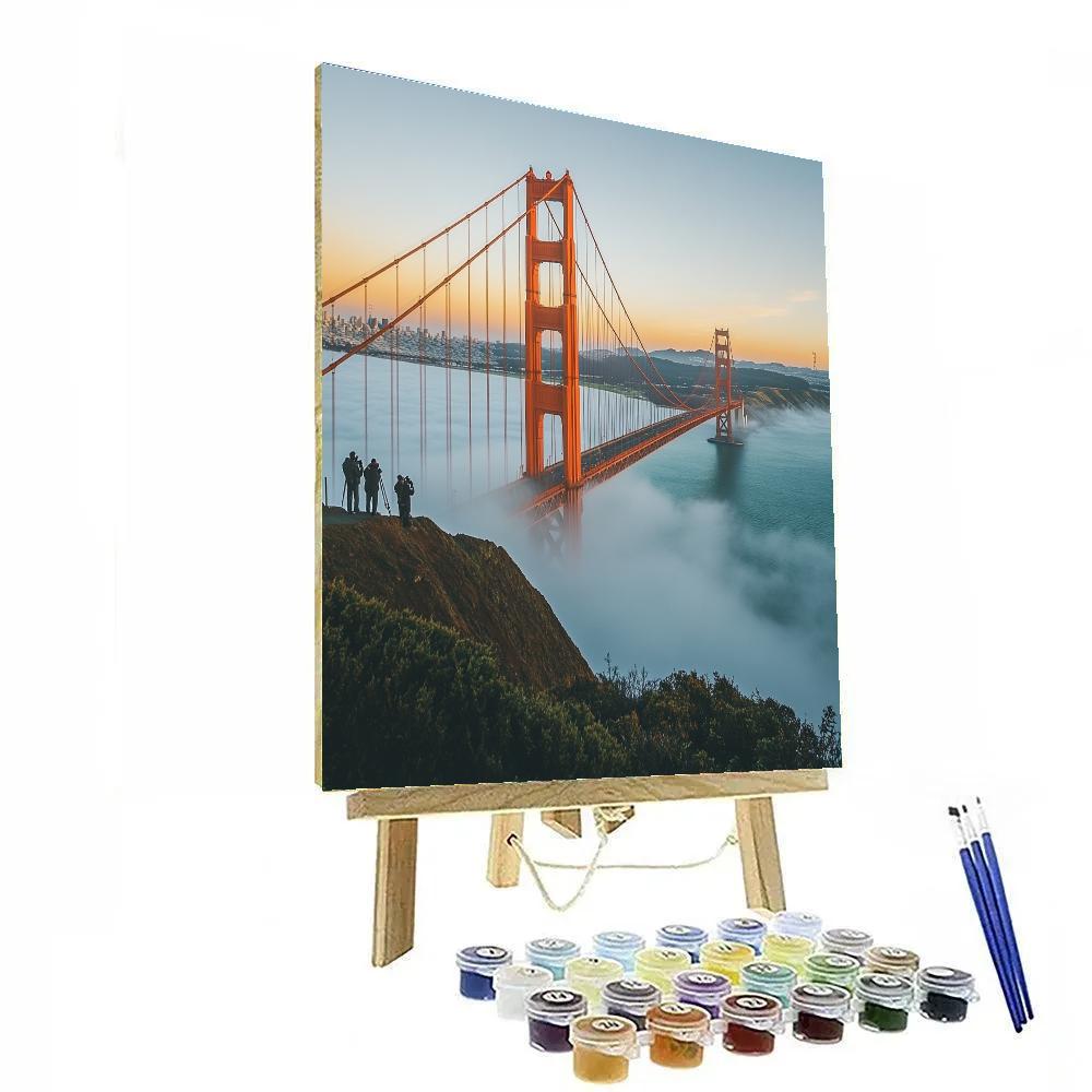 Foggy Morning At The Golden Gate Bridge Viewpoint San Francisco United States Number painting