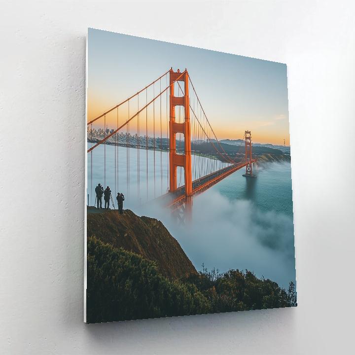 Foggy Morning At The Golden Gate Bridge Viewpoint San Francisco United States Number painting