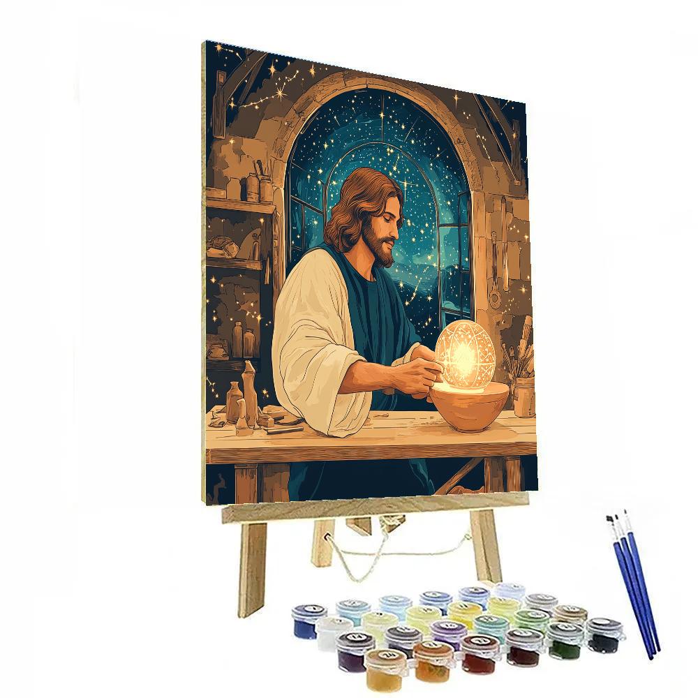 Jesus In The Astral Workshop painting number kit