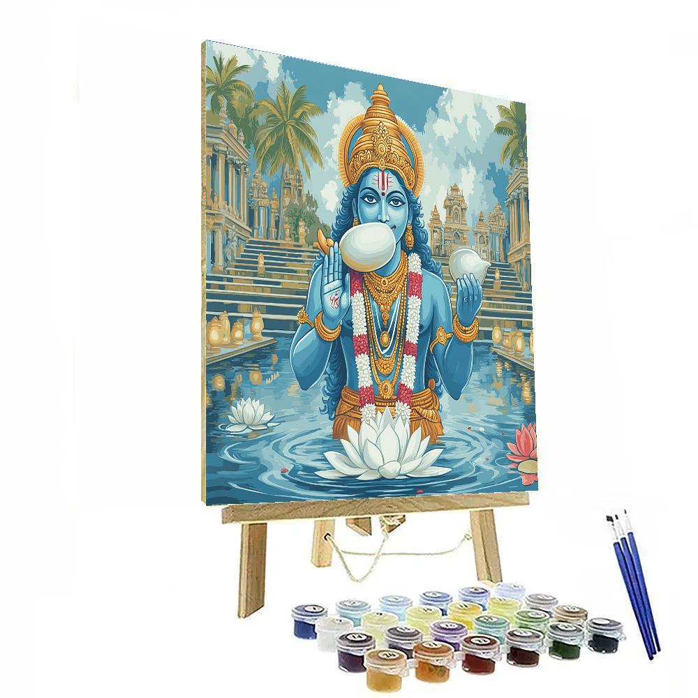 Conch Song Over The Lotus Reservoir paint by number