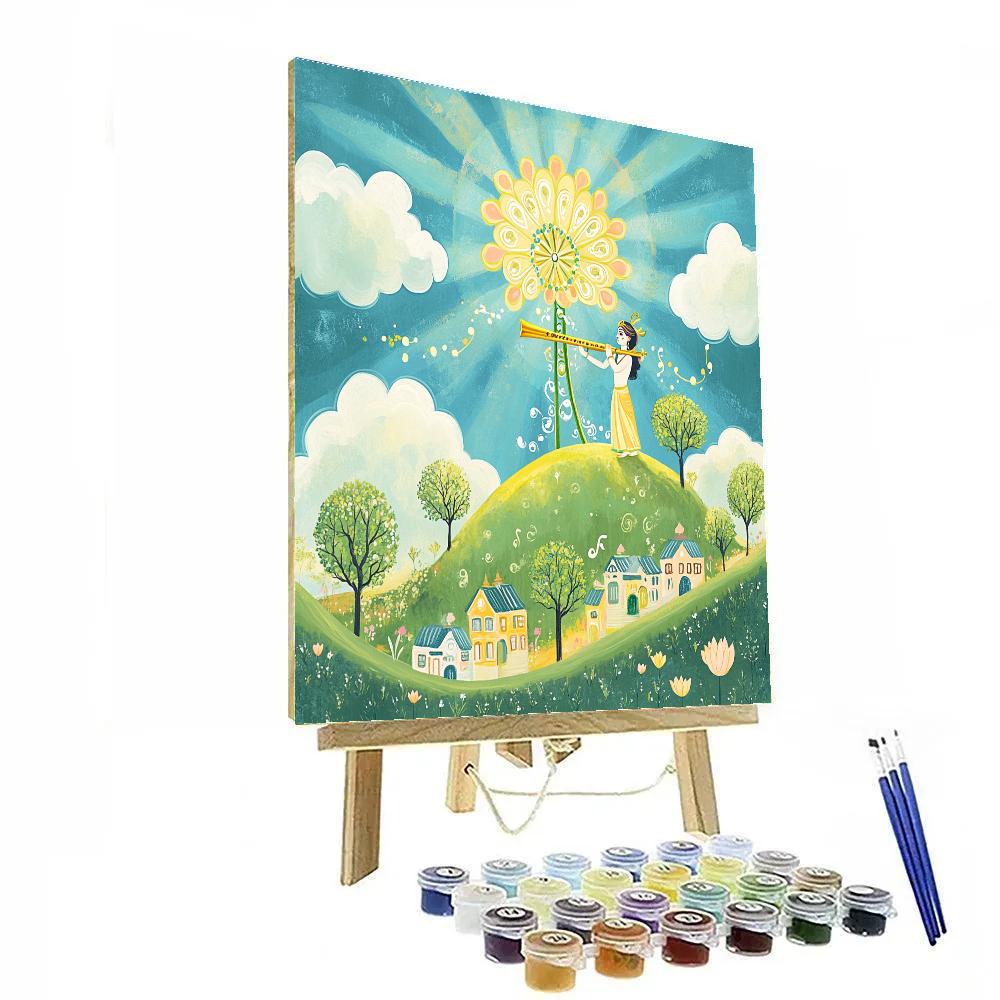 Krishna And The Windmill Of Flute Music Painting by numbers kit