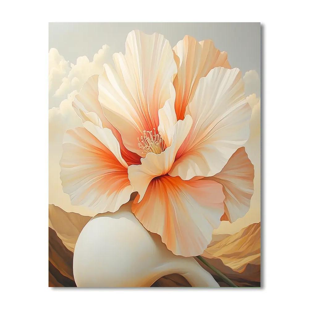 Georgia OKeeffe Inspired Desert Flowers And Bones paint by numbers