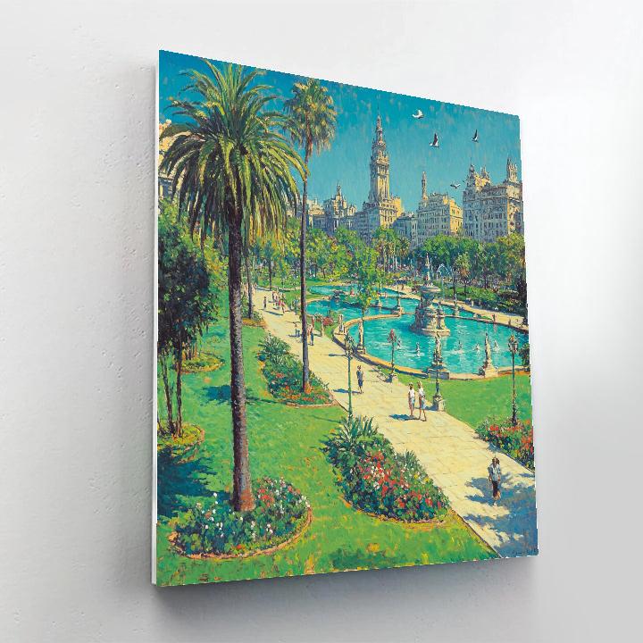 Terraced Greenery At Parque De La Reserva Lima Peru Painting by numbers kit