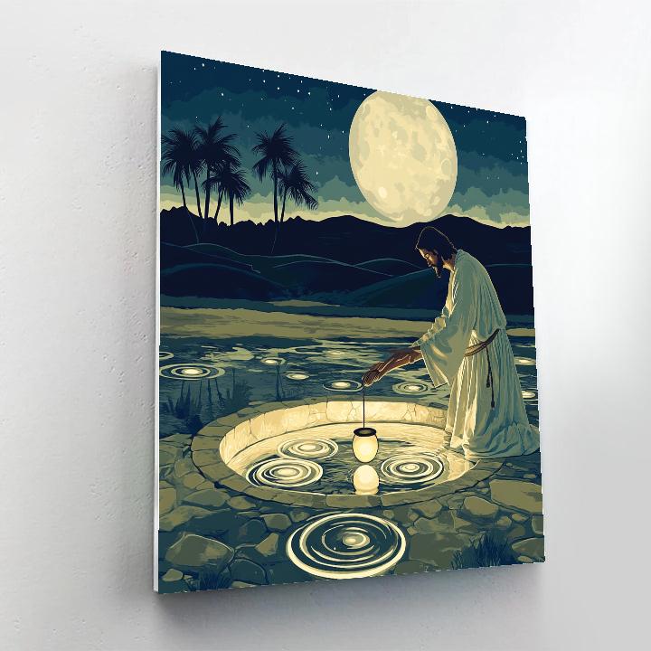 Jesus Lantern Keeper By The Moonwell DIY paint by numbers