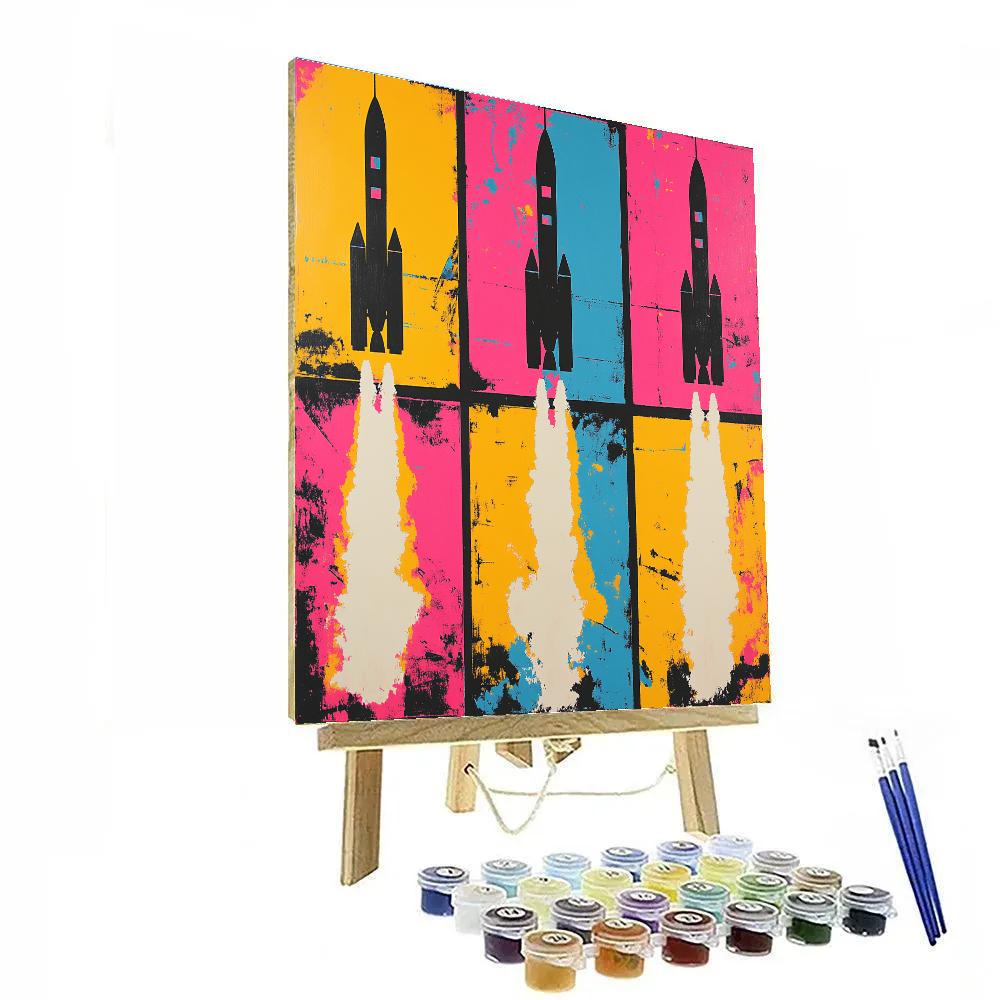 Andy Warhol Inspired Rocket Launch Pop Art paint by color