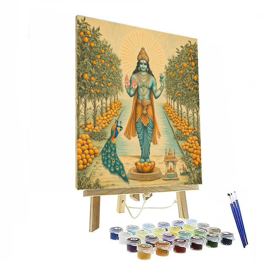 Vishnu Blessing The Mango Orchard Mandala Numbered painting kits