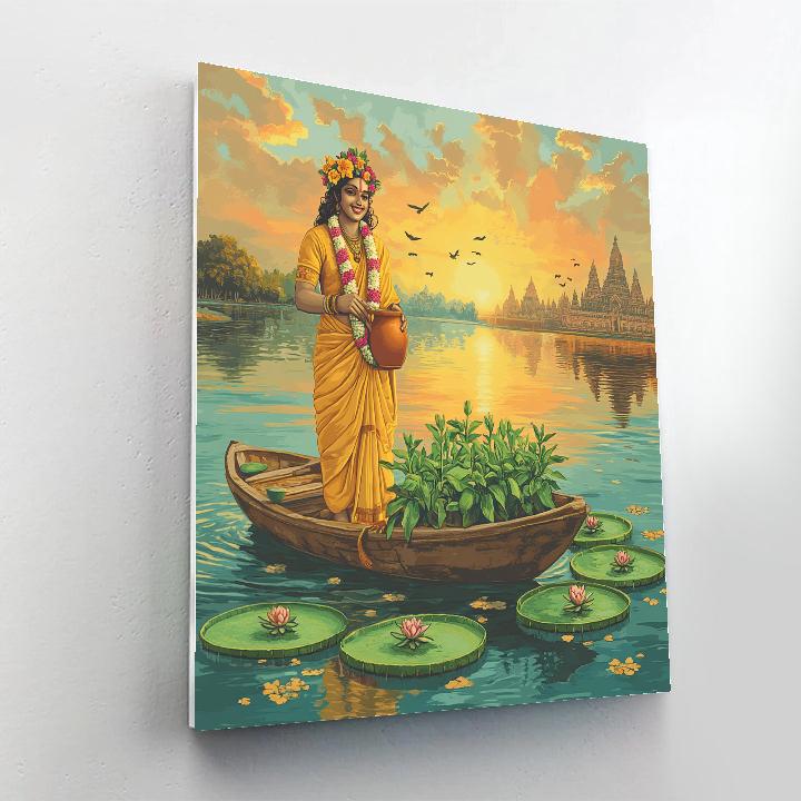 Krishna The Gardener Of Floating Tulsi Islands Paint by numbers art