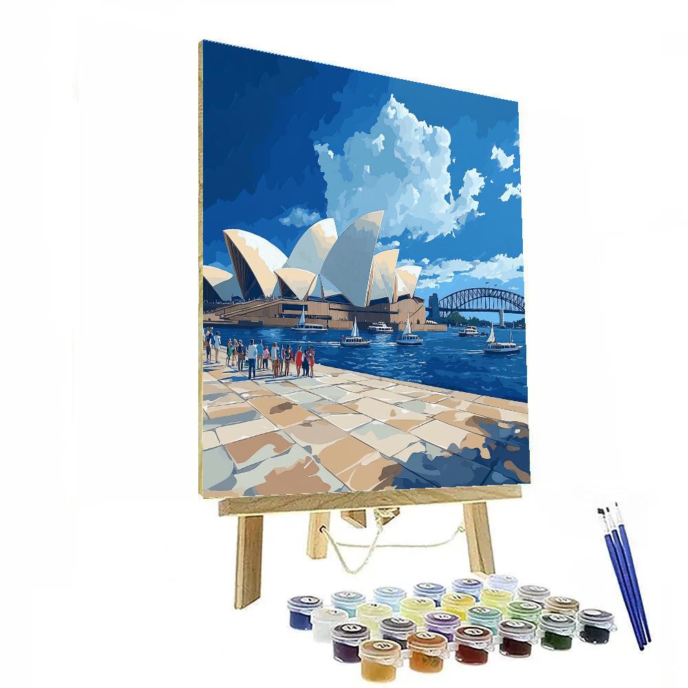Sunlit Modernism At The Sydney Opera House Forecourt Sydney Australia paint by numbers