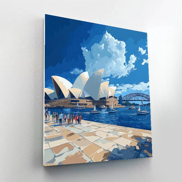 Sunlit Modernism At The Sydney Opera House Forecourt Sydney Australia paint by numbers