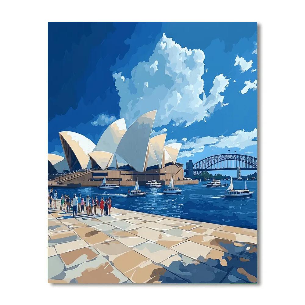 Sunlit Modernism At The Sydney Opera House Forecourt Sydney Australia paint by numbers