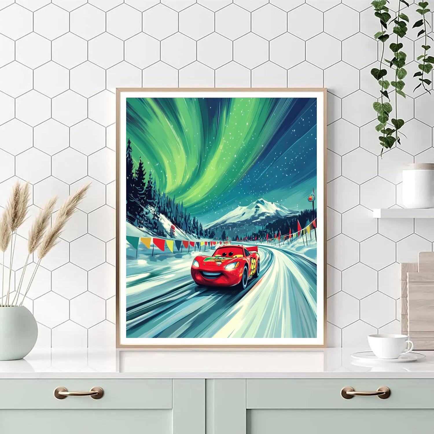Lightning McQueen Aurora Speedway Paint by numbers art