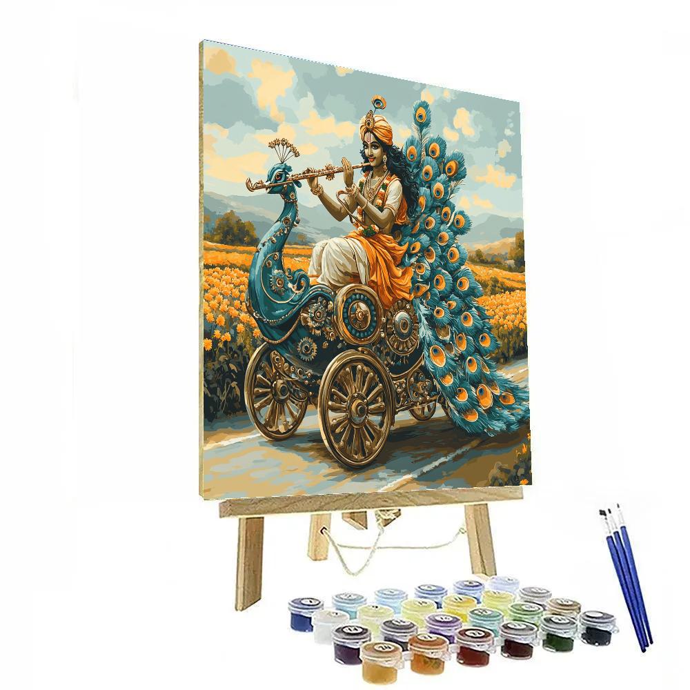 Krishna And The Clockwork Peacock Chariot Numbered painting kits