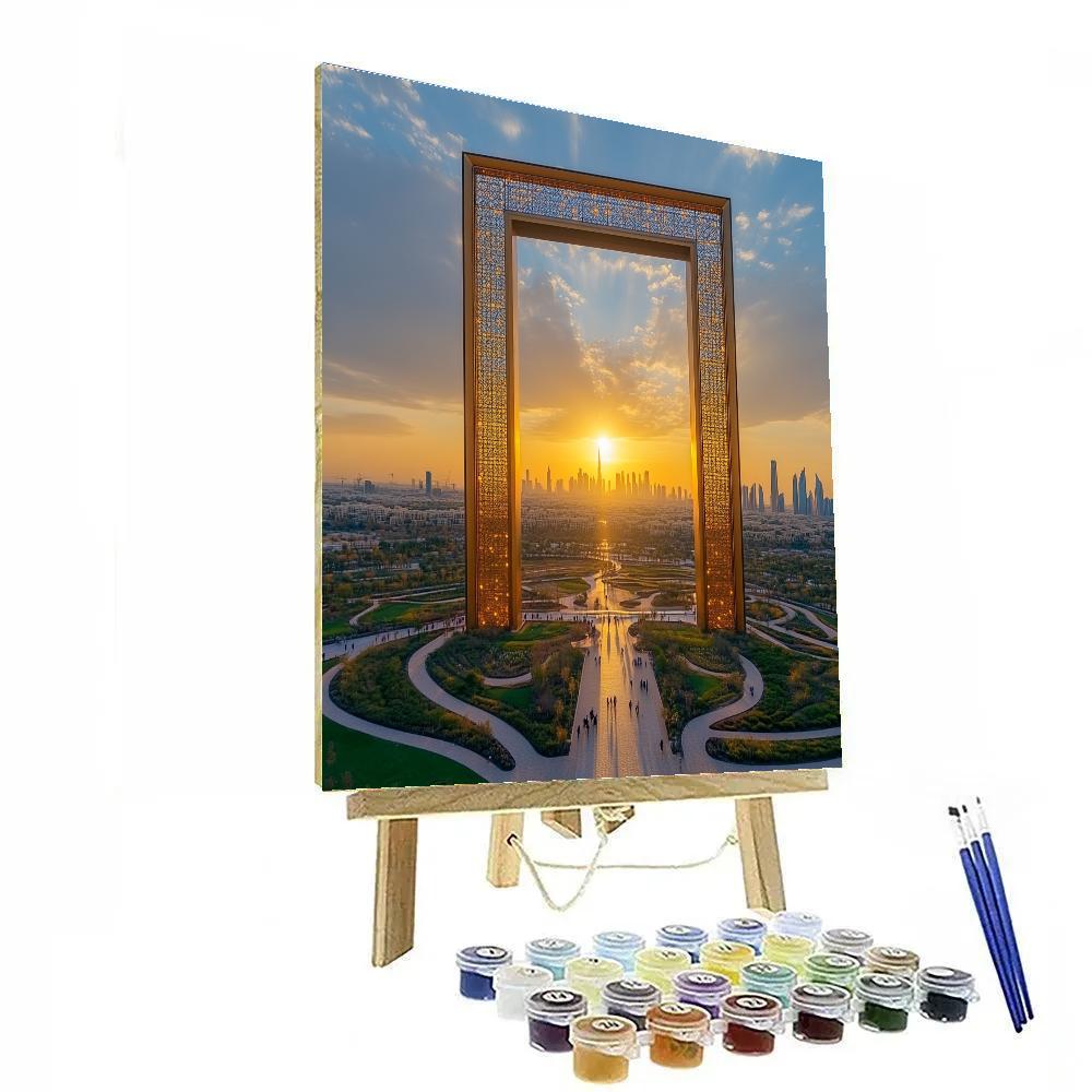 Desert Edge Skyline At Dubai Frame Dubai United Arab Emirates paint by number